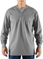 👕 durable and comfortable carhartt resistant cotton sleeve henley for all-day protection logo