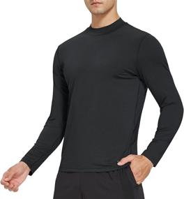 img 3 attached to 👕 Deeriama Men's Mock Turtleneck Long Sleeve Shirts for Athletics, Running, Workout, Golf &amp; Base Layer