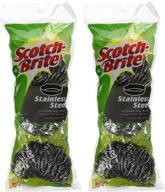 scotch-brite stainless steel scouring pad by 3m, 3 count (2-pack) logo