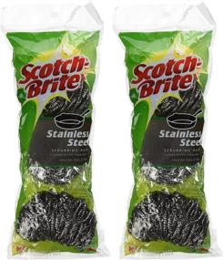 img 2 attached to Scotch-Brite Stainless Steel Scouring Pad by 3M, 3 Count (2-Pack)