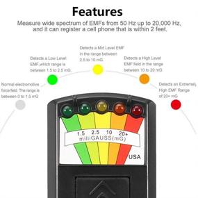 img 3 attached to 🔦 Portable Magnetic Field Detector LED Ghost Hunting Equipment Tester Counter (Black, 1 PC)