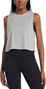 img 4 attached to BREEZYFIT Women's Crop Tank: Stylish, 🏋️ Quick-Dry Muscle Tops for Gym & Yoga