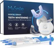 😃 teeth whitening kit with led light, 10-minute non-sensitive fast whitener - includes 3 carbamide peroxide gel syringes. effortlessly erase stains from coffee, smoking, wines, soda, and food. logo