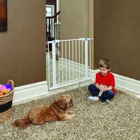 img 3 attached to 🚪 Midwest Homes for Pets Walk-Through Steel Pet Gate with Safety Glow Frame; 29" and 39" Height Options in Soft White and Textured Graphite