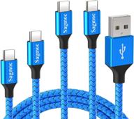 🔌 sagmoc type c charger cable blue - usb c rapid charging cord nylon braided【4 pack】2x10ft 6ft 2ft for samsung s10 s9 s8 plus, note 8, lg g6 g5 v30 v20, google pixel/xl, moto z/z2 (sapphire blue): premium quality and versatile compatibility! logo
