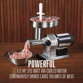 img 3 attached to 🥩 Weston Brands Butcher Series No. 8 Meat Grinder & Sausage Stuffer Commercial Grade 0.5 HP, 375 Watts, 6lbs/min, Stainless Steel (09-0801-W)