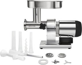 img 4 attached to 🥩 Weston Brands Butcher Series No. 8 Meat Grinder & Sausage Stuffer Commercial Grade 0.5 HP, 375 Watts, 6lbs/min, Stainless Steel (09-0801-W)