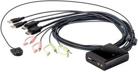 img 4 attached to Monoprice 2-Port USB DisplayPort Cable KVM Switch with 🔌 Remote Port Selector - Supports 4096X2160@30Hz, Microphone, Speakers - 138294