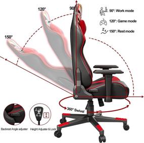 img 1 attached to 🕹️ Symino Racing Style Gaming Chair - Ergonomic PC Chair with 3D Armrest, Graffiti PU Leather Design - Ideal for Office Use