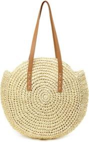 img 2 attached to 👜 Stylish Straw Tassels Summer Handbags & Wallets: Handwoven Shoulder, Hobo Bags for Women