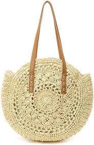 img 4 attached to 👜 Stylish Straw Tassels Summer Handbags & Wallets: Handwoven Shoulder, Hobo Bags for Women