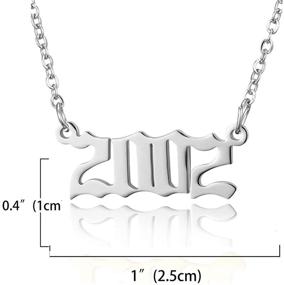 img 3 attached to 📿 RINHOO Stainless Steel Silver Number Pendant Necklace, Personalized Birth Year Necklace Chain, Women's Girl's Jewelry