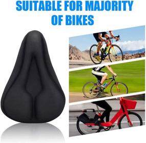 img 2 attached to 🚴 JIRTEMOT Extra Soft Gel Bike Seat Cover - Comfortable Exercise Cushion for Spin Bike, Padded Anti-Slip Saddle Cover for Indoor/Outdoor Cycling