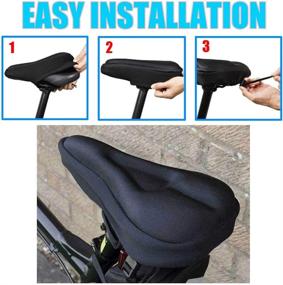 img 1 attached to 🚴 JIRTEMOT Extra Soft Gel Bike Seat Cover - Comfortable Exercise Cushion for Spin Bike, Padded Anti-Slip Saddle Cover for Indoor/Outdoor Cycling