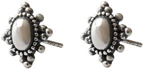 img 4 attached to 💎 925 Sterling Silver Vintage Beaded Small Stud Earrings for Women, Girls, Men - Boho Tiny Ball Beads Studs Tragus Post - Hypoallergenic & Oxidized - Personalized Punk Jewelry