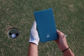 img 1 attached to 🏌️ jsnoup Golf Scorecard Holder - Premium Leather Yardage Book Cover with Golf Pencil - Enhance Your Golfing Experience with this Ocean Blue Golf Journal