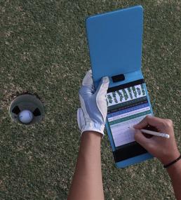 img 2 attached to 🏌️ jsnoup Golf Scorecard Holder - Premium Leather Yardage Book Cover with Golf Pencil - Enhance Your Golfing Experience with this Ocean Blue Golf Journal