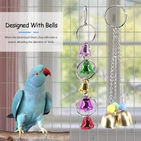 img 1 attached to 🐦 Keadic Assorted Parrot Toys - Hanging Shredding Swing Chew Toys with Bell for Bird Cage - Hammock Toy Suitable for Parakeets, Cockatiels, Conures, Finch, Love Birds