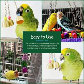 img 2 attached to 🐦 Keadic Assorted Parrot Toys - Hanging Shredding Swing Chew Toys with Bell for Bird Cage - Hammock Toy Suitable for Parakeets, Cockatiels, Conures, Finch, Love Birds