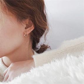 img 3 attached to 💞 Dainty Love Heart Shaped Small Hoop Sleeper Earrings for Women Girls - S925 Sterling Silver 14K Gold Plated Daith Heart Cartilage Tragus Cute Minimalist Hoops Jewelry - Valentine's Day Gift Best Friend