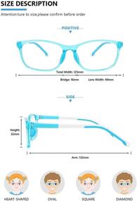 img 2 attached to Premium Kids Blue Light Blocking Glasses: Protect Eyes from Digital Screens, for Boys & Girls Ages 3-15 - Anti-Glare, Eye Strain Relief, UV Ray Shield