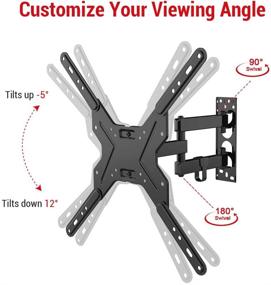 img 2 attached to 📺 Loctek TV Wall Mount Bracket: Full Motion Swivel Articulating Flat Screen, 26-55 inch, 72 lbs Weight Capacity, 400x400mm VESA Size