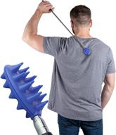 🌵 efficient extendable cactus back scratcher for instant relief, abs plastic, 16 spikes per side, 8.5" compact to 24.5" extended - blue logo