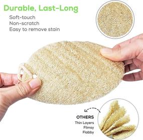 img 2 attached to 🧽 5-Pack of Compostable Loofah Dish Sponges, 100% Natural Vegetable Scrubbers, Biodegradable Kitchen Scouring Pads, Dishwashing Bar Soap Saver Bag