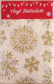 img 1 attached to Elegant Christmas Snowflakes Flannel Tablecloth