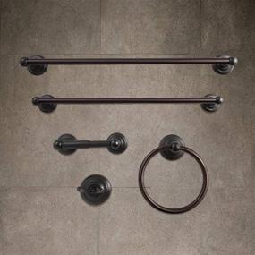 img 2 attached to 🛁 SENTO ROBIKI 5-Piece Bathroom Accessories Set, Wall Mounted Bath Hardware in Oil-Rubbed Bronze Finish