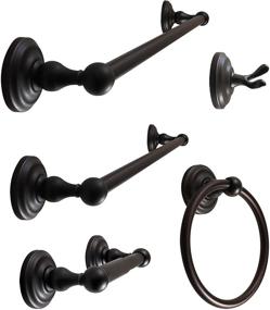 img 4 attached to 🛁 SENTO ROBIKI 5-Piece Bathroom Accessories Set, Wall Mounted Bath Hardware in Oil-Rubbed Bronze Finish