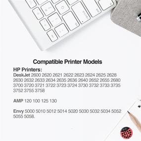 img 3 attached to 🖨️ Limeink 5 Remanufactured Ink Cartridge Replacement: 65XL 65 XL High Yield for HP DeskJet 2600 2622 2652 2655 3700 3720 3722 3752 3755 Envy 5000 5052 5055 Printer AMP 100 - Black and Color Combo Pack