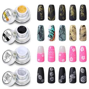 img 4 attached to Elite99 Gel Nail Polish - 3D Painting Nail Gel for Soak Off, UV LED Manicure - 4PCS DIY Nail Art Decoration (8g)