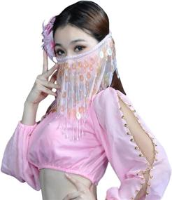 img 3 attached to 👰 Astage Women's Halloween Costume - Brides Veil Dancer Scarf with Trible Beaded Egyptian Mask