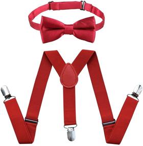 img 4 attached to Adorable Kids Suspenders Bowtie Set - Perfect Adjustable Accessory for Boys and Girls