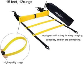 img 2 attached to 🏃 Ohuhu Agility Ladder - 15ft 12 Rung Speed Training Exercise Ladder for Soccer Football Boxing Footwork Sports - Speed Agility Training with Carry Bag - Yellow/Blue