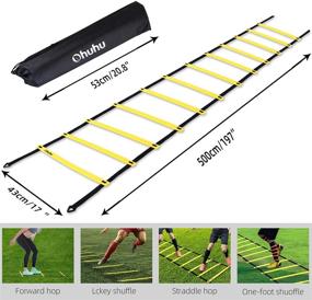 img 1 attached to 🏃 Ohuhu Agility Ladder - 15ft 12 Rung Speed Training Exercise Ladder for Soccer Football Boxing Footwork Sports - Speed Agility Training with Carry Bag - Yellow/Blue