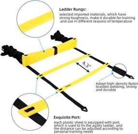 img 3 attached to 🏃 Ohuhu Agility Ladder - 15ft 12 Rung Speed Training Exercise Ladder for Soccer Football Boxing Footwork Sports - Speed Agility Training with Carry Bag - Yellow/Blue