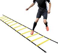 🏃 ohuhu agility ladder - 15ft 12 rung speed training exercise ladder for soccer football boxing footwork sports - speed agility training with carry bag - yellow/blue логотип