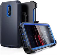 📱 high-quality navy blue lg stylo 5 case with belt clip and kickstand - durable heavy duty shockproof cover for lg stylo 5, 5 plus, and 5v logo