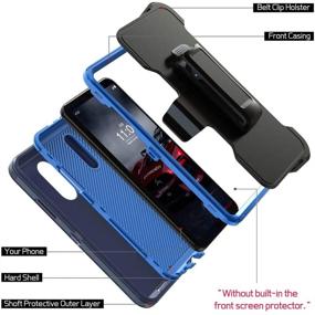 img 3 attached to 📱 High-Quality Navy Blue LG Stylo 5 Case with Belt Clip and Kickstand - Durable Heavy Duty Shockproof Cover for LG Stylo 5, 5 Plus, and 5V