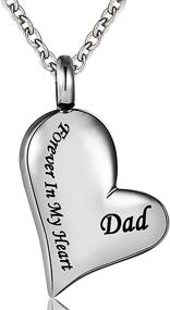 img 1 attached to Dad Forever in My Heart Cremation Urn Ashes Necklace - Stainless Steel Keepsake Pendant | Waterproof Memorial Jewelry