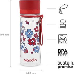 img 2 attached to 🧞 Aladdin Aveo Water Bottle - Red Print, 0.35L: Compact and Stylish Hydration Solution