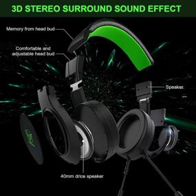 img 2 attached to 🎮 Multiplatform Gaming Headset - Xbox One, PS4, Nintendo Switch - ifmeyasi 3.5mm Over-Ear Headphones with Stereo Bass Surround, Noise Cancelling Mic - Compatible with Laptop PC Mac Smartphones