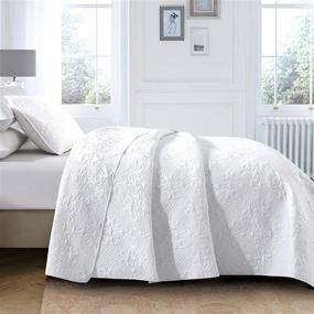 img 2 attached to 🛏️ Sofani King Size White Quilt Bedspreads Bedding Set - Super Soft Lightweight Embossed Microfiber Coverlet - 3 Pieces (Includes 1 Quilt and 2 Shams)