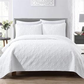 img 3 attached to 🛏️ Sofani King Size White Quilt Bedspreads Bedding Set - Super Soft Lightweight Embossed Microfiber Coverlet - 3 Pieces (Includes 1 Quilt and 2 Shams)