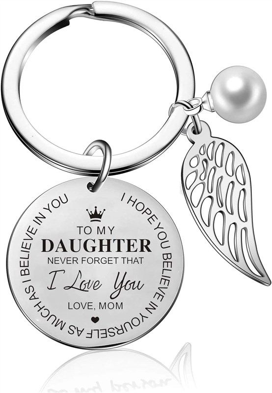 to my daughter keychain from dad mom inspirational gift never forget that i love you forever birthday gift graduation gifts (to my daughter from mom) 로고