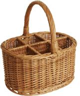 wald imports brown willow wine/beverage storage 🍷 basket: stylish and functional organization solution for wine lovers logo