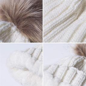 img 1 attached to 2-Pack Women's Winter Hats with Pom Pom - Ousipps Warm Skull Caps Beanies for Women