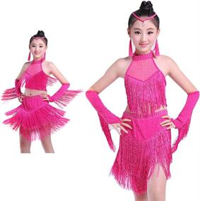 img 2 attached to Stretchy Dance Outfits for Girls: Latin Salsa Ballroom Costumes, Ages 4-13